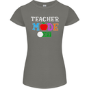 Teacher Mode Off Funny Teaching Holiday Womens Petite Cut T-Shirt Charcoal