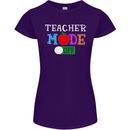 Teacher Mode Off Funny Teaching Holiday Womens Petite Cut T-Shirt Purple