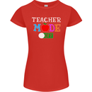 Teacher Mode Off Funny Teaching Holiday Womens Petite Cut T-Shirt Red
