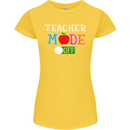 Teacher Mode Off Funny Teaching Holiday Womens Petite Cut T-Shirt Yellow