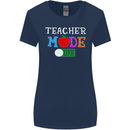 Teacher Mode Off Funny Teaching Holiday Womens Wider Cut T-Shirt Navy Blue