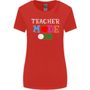 Teacher Mode Off Funny Teaching Holiday Womens Wider Cut T-Shirt Red