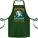 Teacher Shark Funny Teaching Teacher Cotton Apron 100% Organic Forest Green