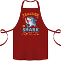 Teacher Shark Funny Teaching Teacher Cotton Apron 100% Organic Maroon