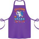 Teacher Shark Funny Teaching Teacher Cotton Apron 100% Organic Purple