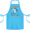 Teacher Shark Funny Teaching Teacher Cotton Apron 100% Organic Turquoise