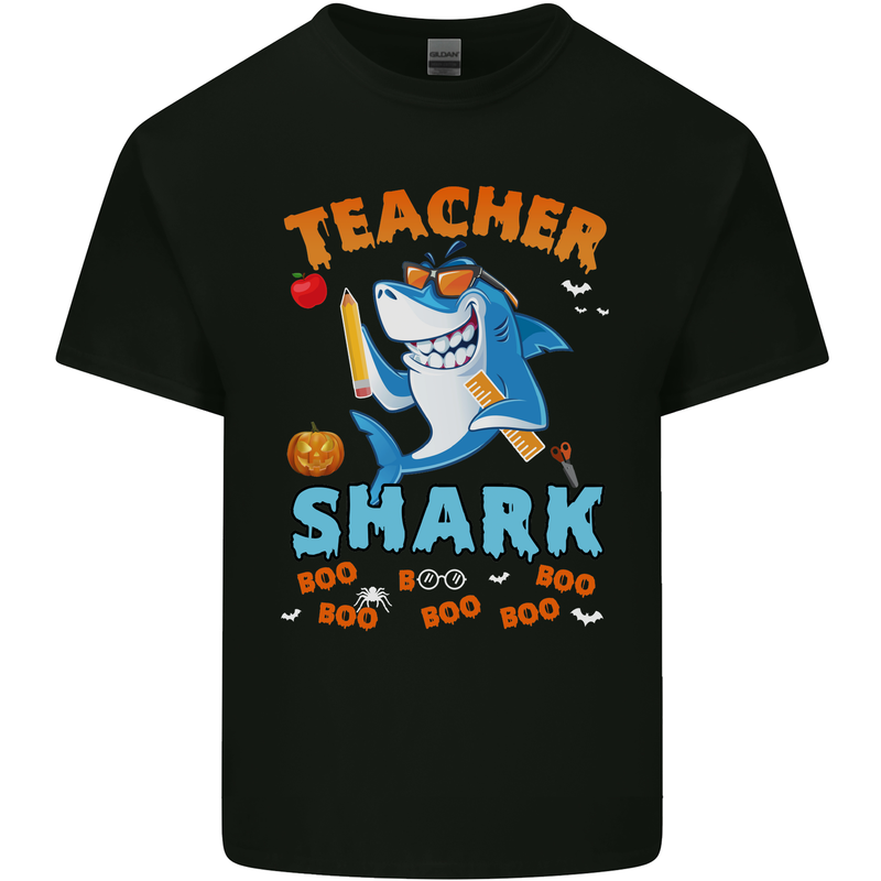 Teacher Shark Funny Teaching Teacher Mens Cotton T-Shirt Tee Top Black