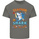Teacher Shark Funny Teaching Teacher Mens Cotton T-Shirt Tee Top Charcoal