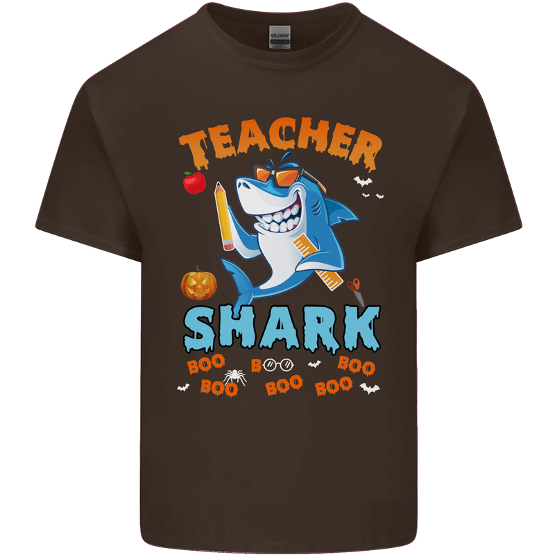 Teacher Shark Funny Teaching Teacher Mens Cotton T-Shirt Tee Top Dark Chocolate