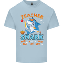Teacher Shark Funny Teaching Teacher Mens Cotton T-Shirt Tee Top Light Blue