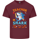 Teacher Shark Funny Teaching Teacher Mens Cotton T-Shirt Tee Top Maroon
