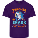 Teacher Shark Funny Teaching Teacher Mens Cotton T-Shirt Tee Top Purple