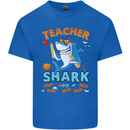 Teacher Shark Funny Teaching Teacher Mens Cotton T-Shirt Tee Top Royal Blue