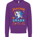Teacher Shark Funny Teaching Teacher Mens Sweatshirt Jumper Purple