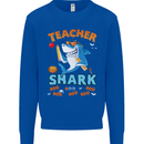 Teacher Shark Funny Teaching Teacher Mens Sweatshirt Jumper Royal Blue