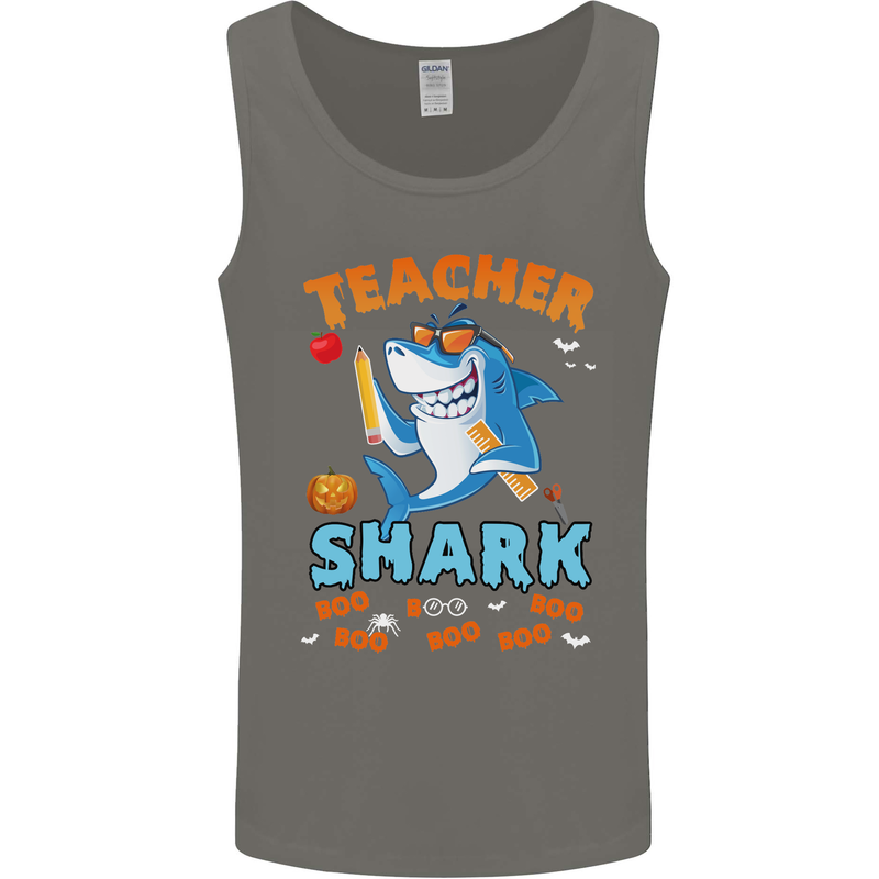 Teacher Shark Funny Teaching Teacher Mens Vest Tank Top Charcoal