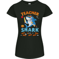 Teacher Shark Funny Teaching Teacher Womens Petite Cut T-Shirt Black