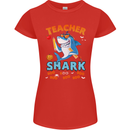 Teacher Shark Funny Teaching Teacher Womens Petite Cut T-Shirt Red