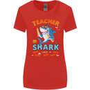 Teacher Shark Funny Teaching Teacher Womens Wider Cut T-Shirt Red