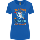 Teacher Shark Funny Teaching Teacher Womens Wider Cut T-Shirt Royal Blue