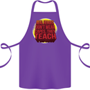 Teachers Don't Wear Capes Funny Teaching Cotton Apron 100% Organic Purple