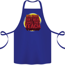 Teachers Don't Wear Capes Funny Teaching Cotton Apron 100% Organic Royal Blue