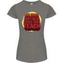 Teachers Don't Wear Capes Funny Teaching Womens Petite Cut T-Shirt Charcoal