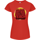Teachers Don't Wear Capes Funny Teaching Womens Petite Cut T-Shirt Red