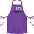 Teaching Grade My Papers Funny Teacher Cotton Apron 100% Organic Purple