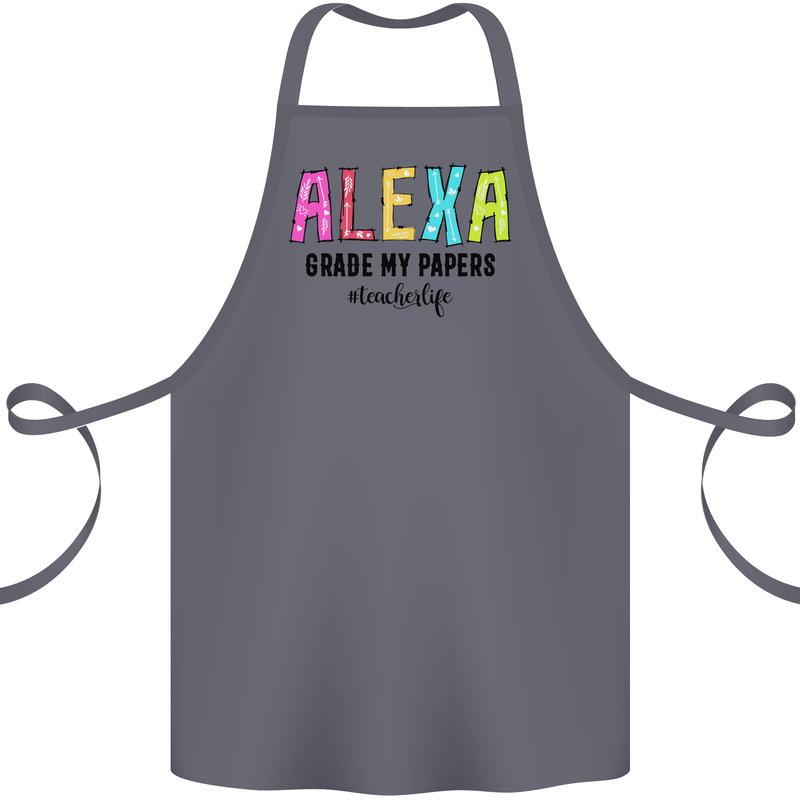 Teaching Grade My Papers Funny Teacher Cotton Apron 100% Organic Steel