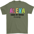 Teaching Grade My Papers Funny Teacher Mens T-Shirt Cotton Gildan Military Green