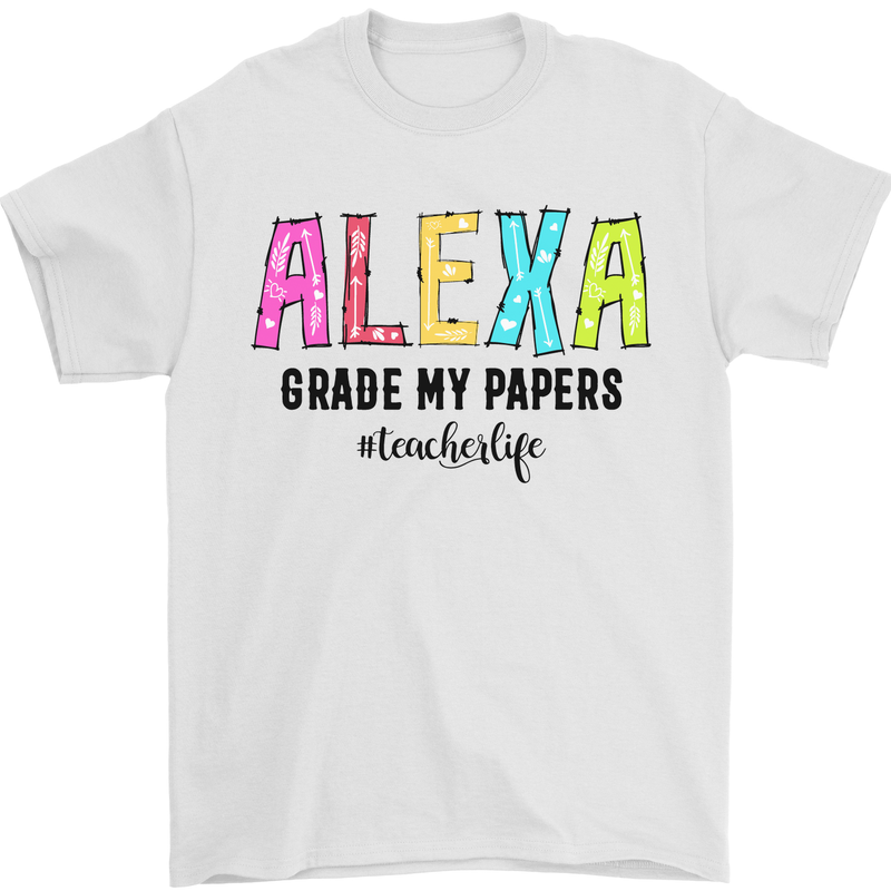 Teaching Grade My Papers Funny Teacher Mens T-Shirt Cotton Gildan White
