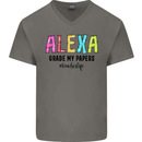 Teaching Grade My Papers Funny Teacher Mens V-Neck Cotton T-Shirt Charcoal