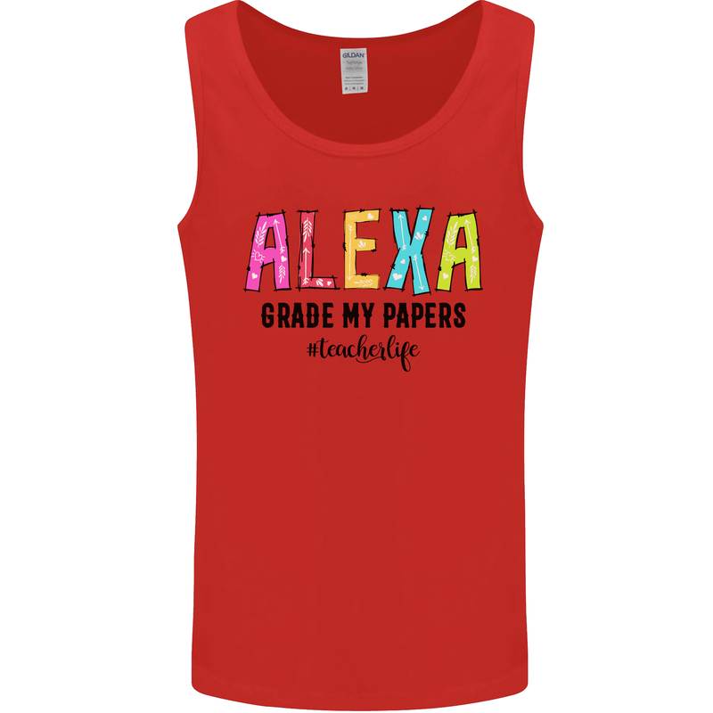 Teaching Grade My Papers Funny Teacher Mens Vest Tank Top Red