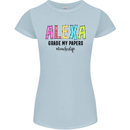 Teaching Grade My Papers Funny Teacher Womens Petite Cut T-Shirt Light Blue