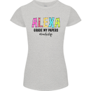 Teaching Grade My Papers Funny Teacher Womens Petite Cut T-Shirt Sports Grey