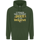 Teaching I Teach the Cutest Bees Teacher Childrens Kids Hoodie Forest Green