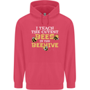 Teaching I Teach the Cutest Bees Teacher Childrens Kids Hoodie Heliconia