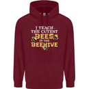 Teaching I Teach the Cutest Bees Teacher Childrens Kids Hoodie Maroon