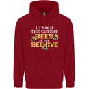 Teaching I Teach the Cutest Bees Teacher Childrens Kids Hoodie Red