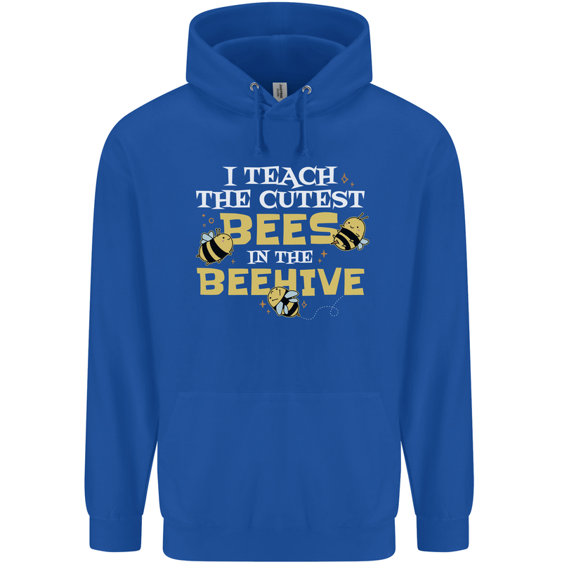 Teaching I Teach the Cutest Bees Teacher Childrens Kids Hoodie Royal Blue