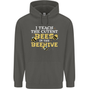 Teaching I Teach the Cutest Bees Teacher Childrens Kids Hoodie Storm Grey