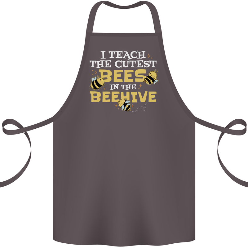 Teaching I Teach the Cutest Bees Teacher Cotton Apron 100% Organic Dark Grey