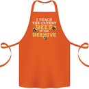 Teaching I Teach the Cutest Bees Teacher Cotton Apron 100% Organic Orange
