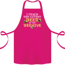 Teaching I Teach the Cutest Bees Teacher Cotton Apron 100% Organic Pink
