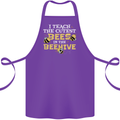 Teaching I Teach the Cutest Bees Teacher Cotton Apron 100% Organic Purple