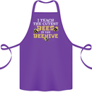 Teaching I Teach the Cutest Bees Teacher Cotton Apron 100% Organic Purple
