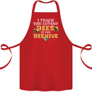 Teaching I Teach the Cutest Bees Teacher Cotton Apron 100% Organic Red
