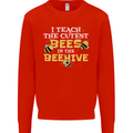 Teaching I Teach the Cutest Bees Teacher Kids Sweatshirt Jumper Bright Red