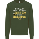 Teaching I Teach the Cutest Bees Teacher Kids Sweatshirt Jumper Forest Green